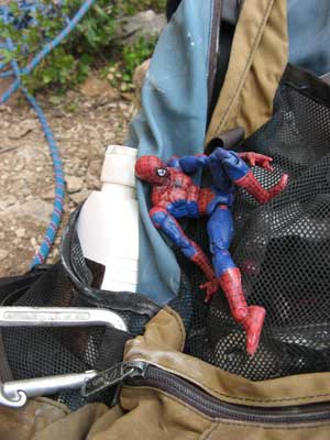 Spider, le jour de son adoption , il quitte Claire pour rejoindre le sac de Pierre. 